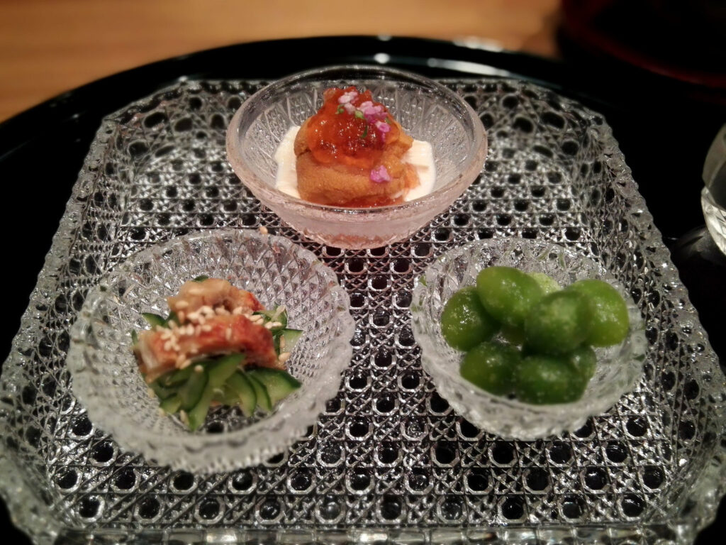 生雲丹と生湯葉の出汁ゼリー