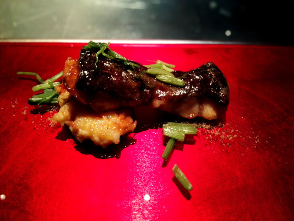 カマス炙り・大和芋・ウニ・春菊