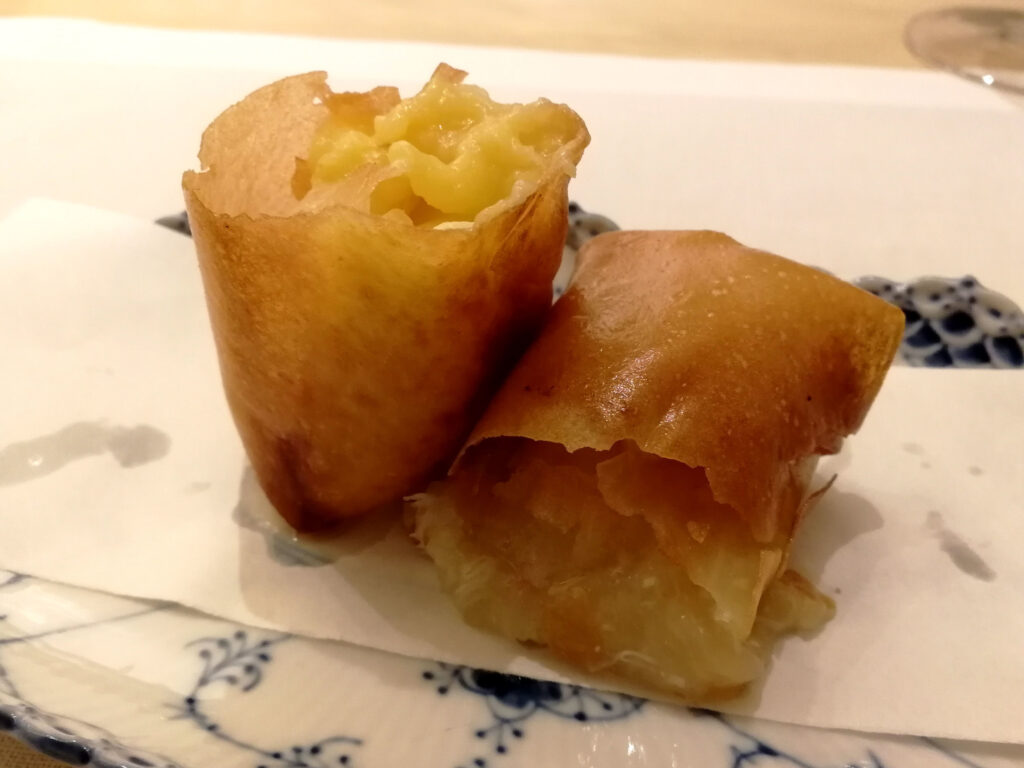 毛蟹とトウモロコシの春巻き